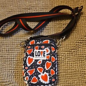 Brighton Love Heart Crossbody Bag in Black and Red